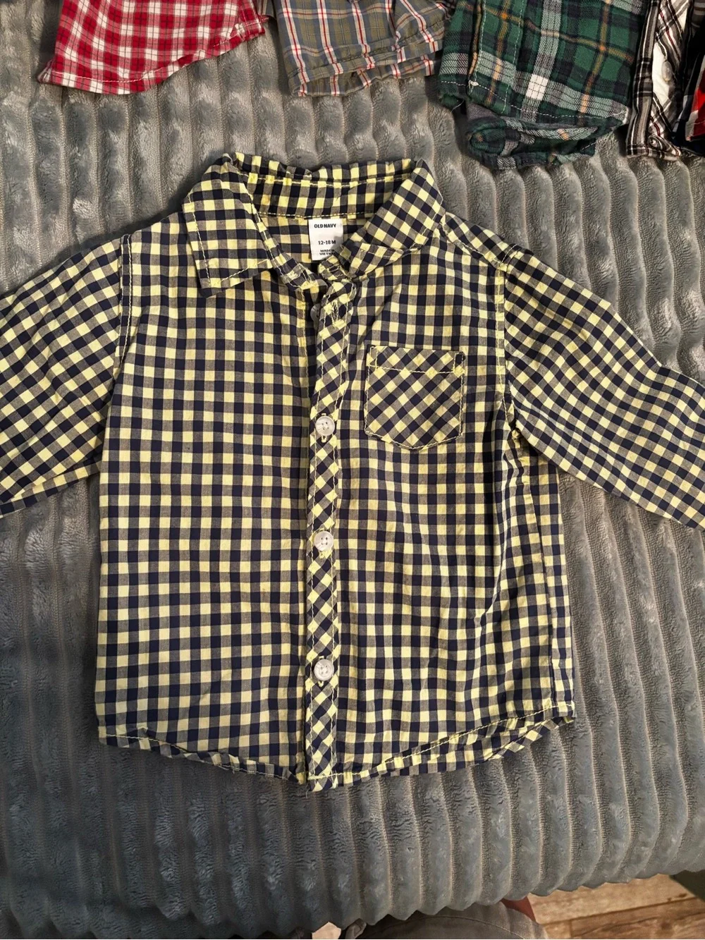 Large lot of Name Brand 12-18 months boys flannel shirts